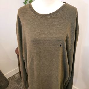 Olive green long sleeve waffle weave 2XL